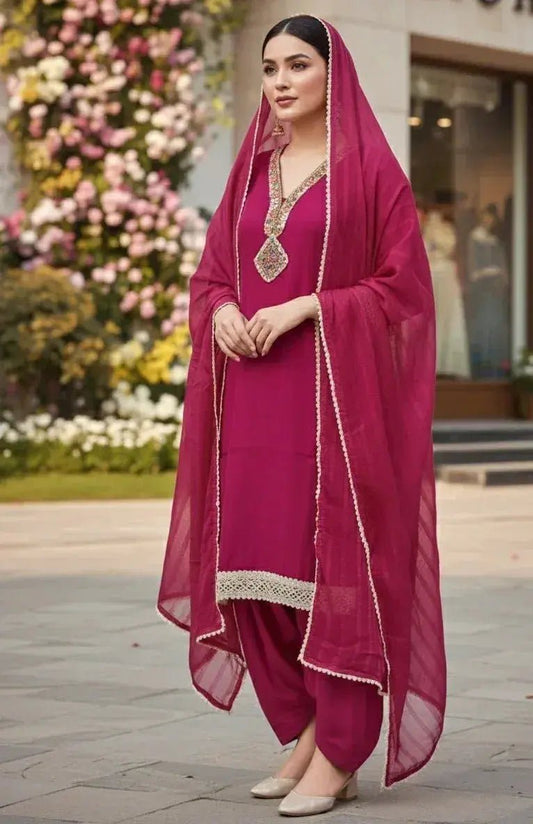 Multicolor Neckline 3 Piece Set - SOL BY SMITHA