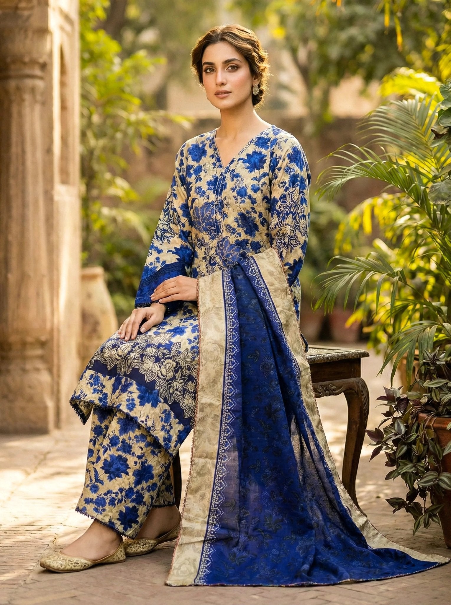 Pakistani Suits – 3-Piece Soft Cotton Summer Set for Women