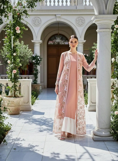 Peach Gown Saree with Jacket - SOL BY SMITHA