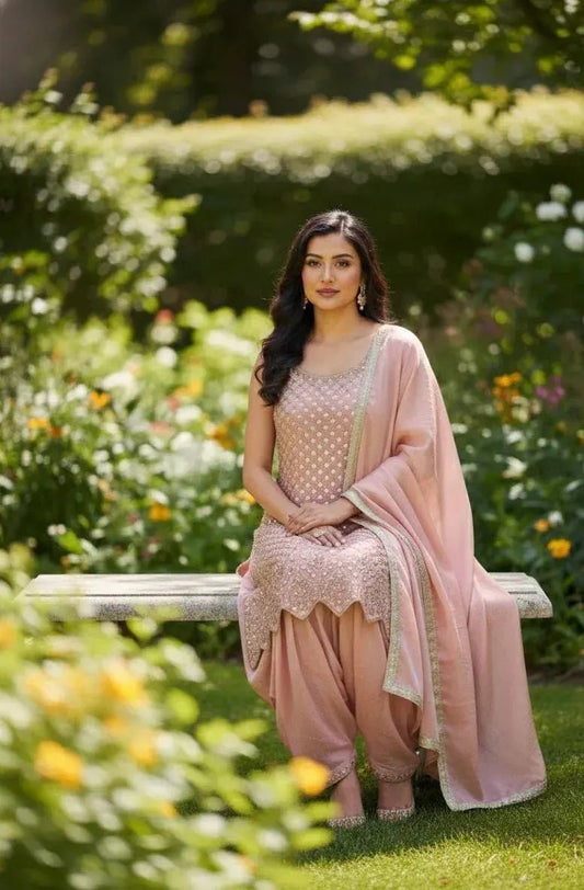 Peach Punjabi Set - SOL BY SMITHA