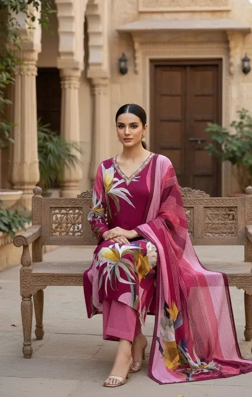 Pink Floral Print Dress - SOL BY SMITHA