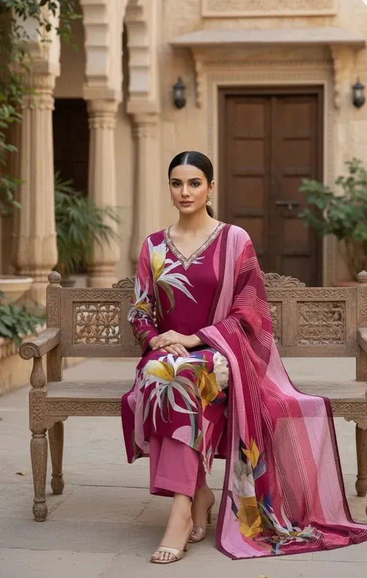 Pink Floral Print Dress - SOL BY SMITHA