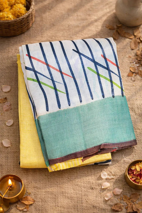 Printed tussar silk saree - SOL BY SMITHA