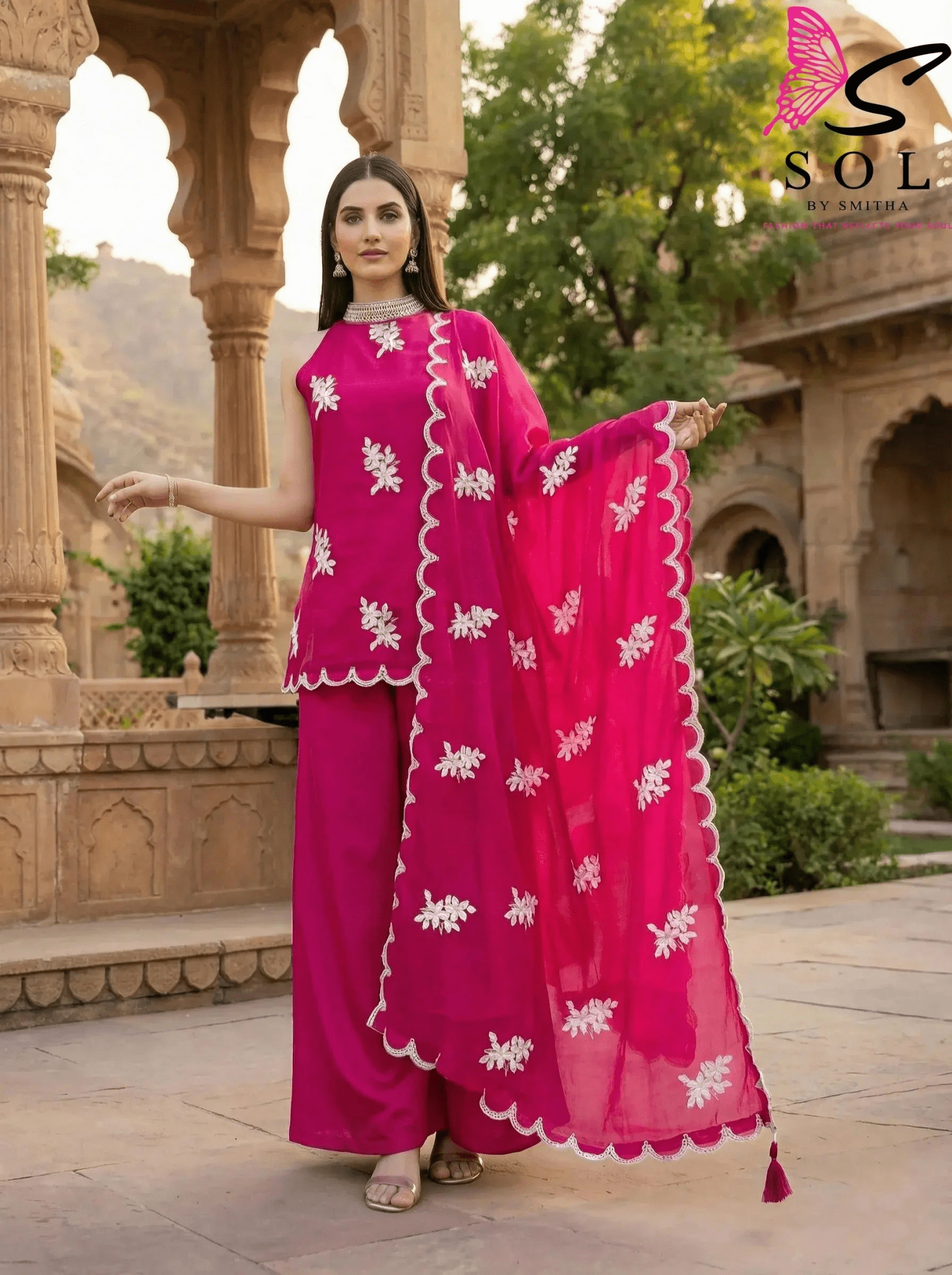 Rani Pink Gharara Set - SOL BY SMITHA