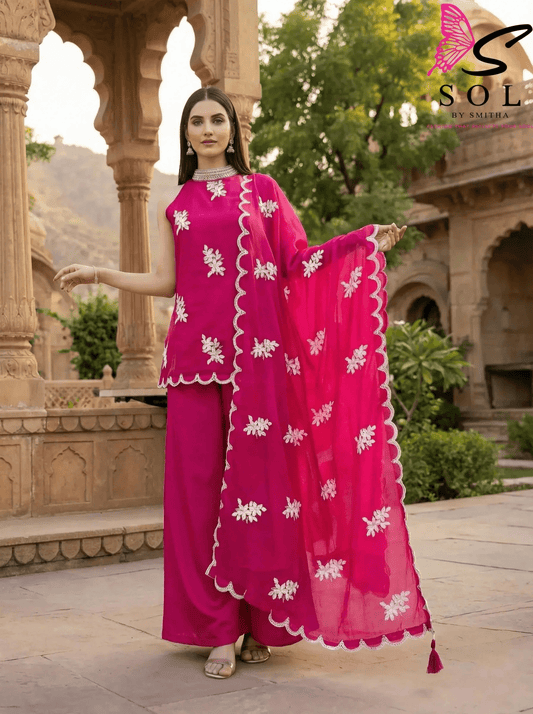 Rani Pink Gharara Set - SOL BY SMITHA