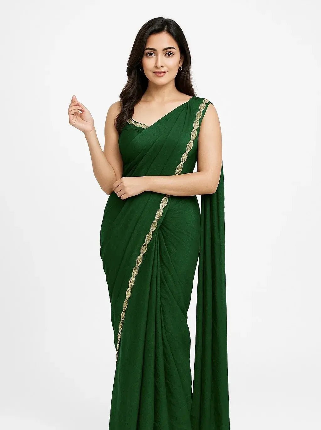: Ready - to - Wear Saree with Matching Blouse - SOL BY SMITHA
