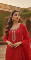 Red Churidar Set - SOL BY SMITHA