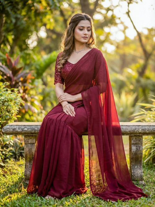 Ruffle Saree - SOL BY SMITHA