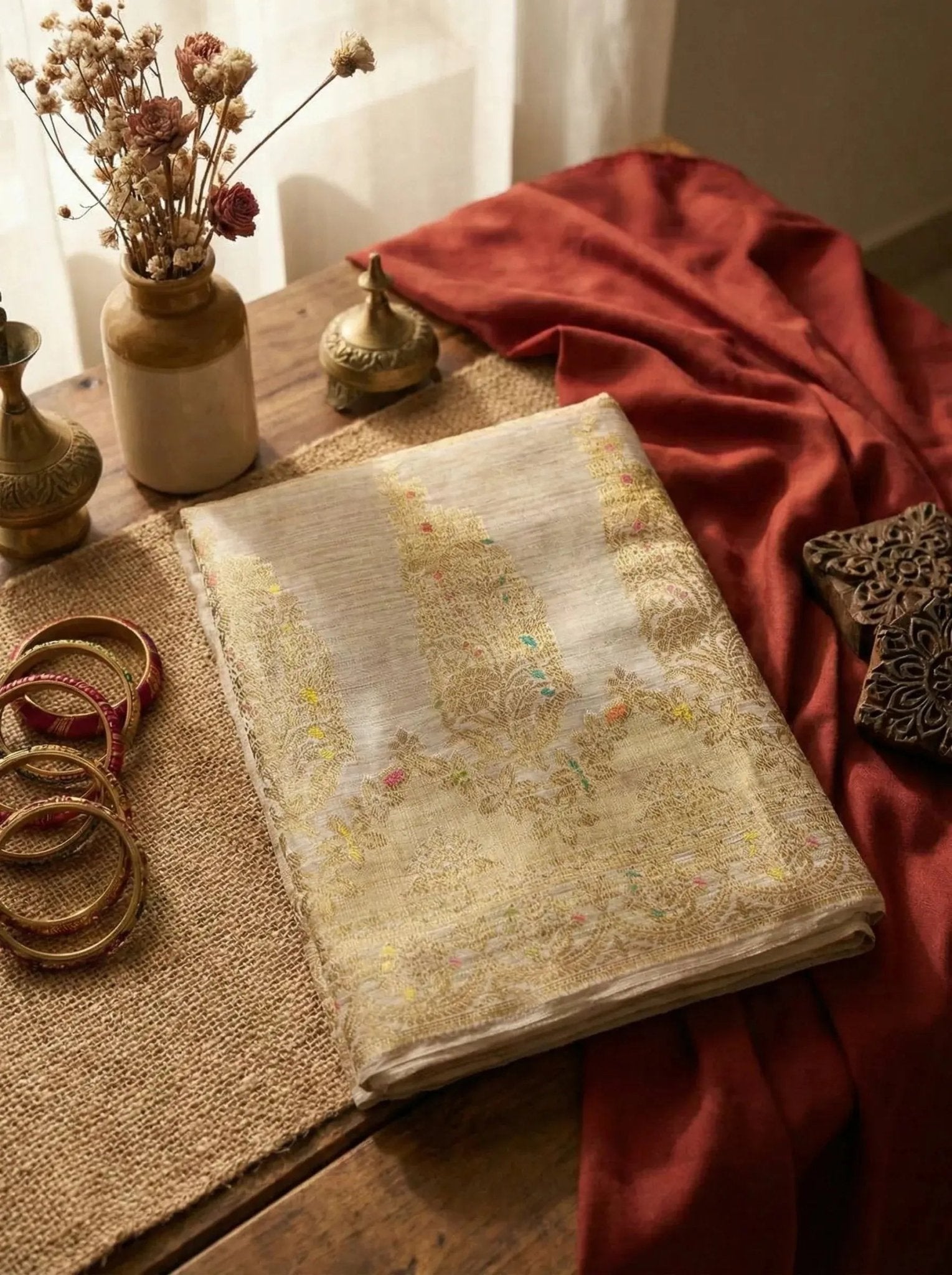 Semi muga silk pure handlome saree - SOL BY SMITHA