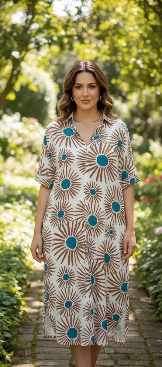 Shirt Dress with Pockets - SOL BY SMITHA