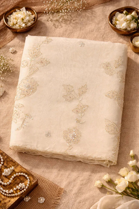 Silk Organza Saree with Applique Work – Bridal & Festive Wear - SOL BY SMITHA