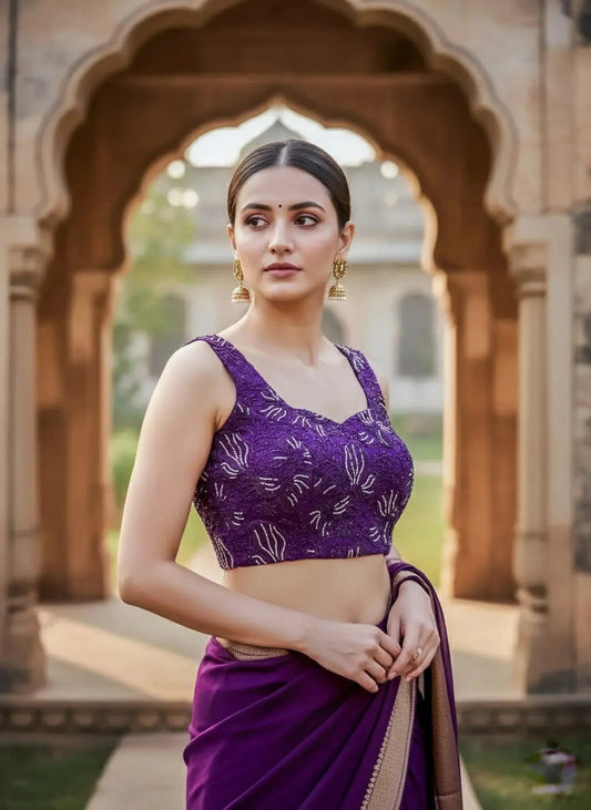 Sleeveless Heavy Blouse - Dark Purple - SOL BY SMITHA