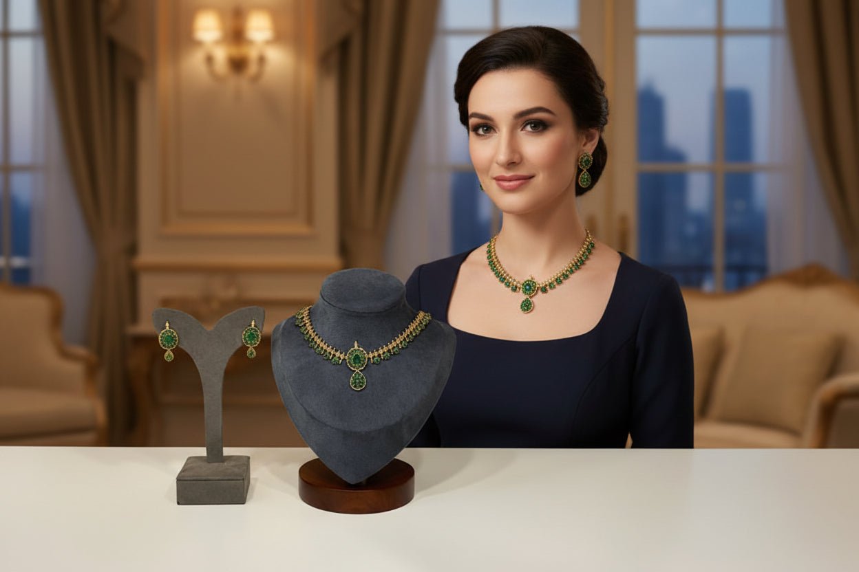 Stone work dollar sculpture in green and pink by SOL by Smitha, featuring intricate stone craftsmanship and vibrant colors.