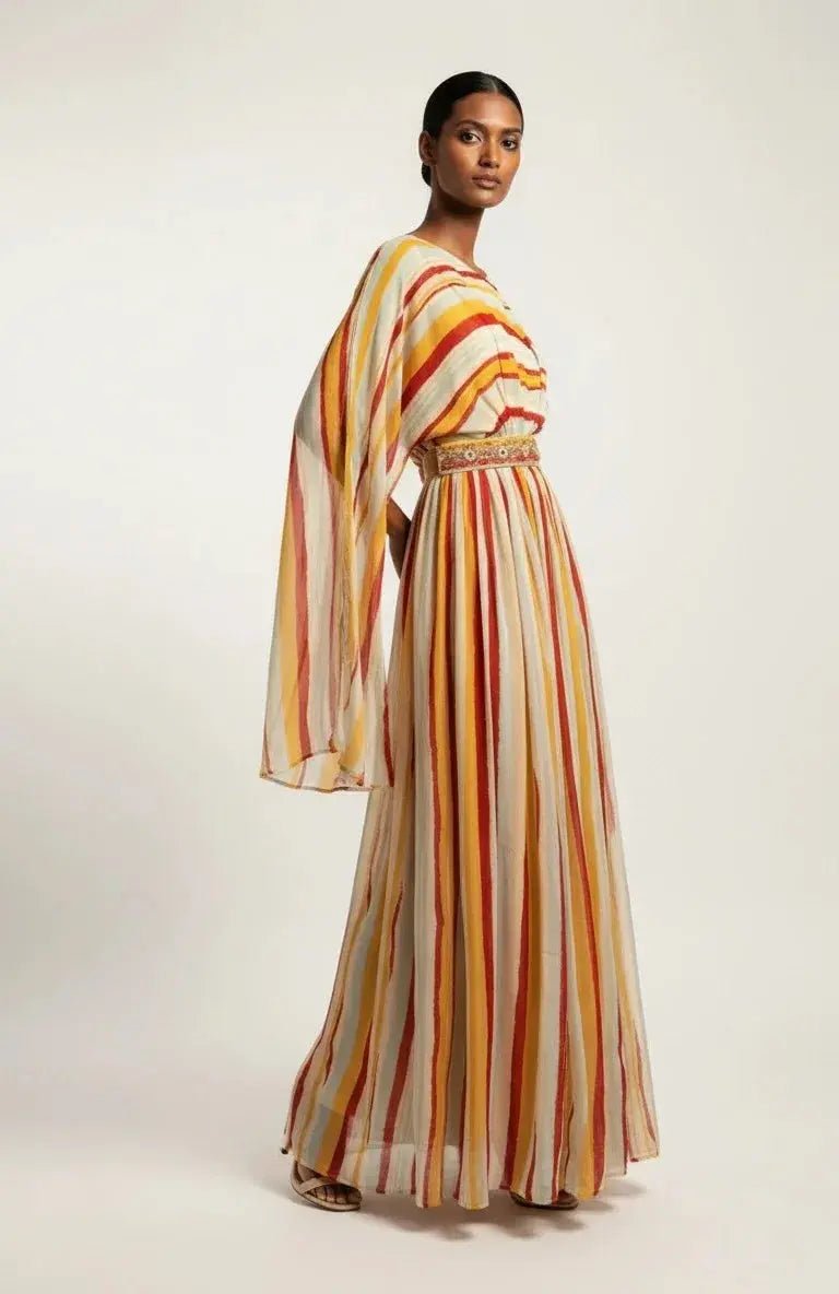 Sunset Stripes Maxi Gown - SOL BY SMITHA