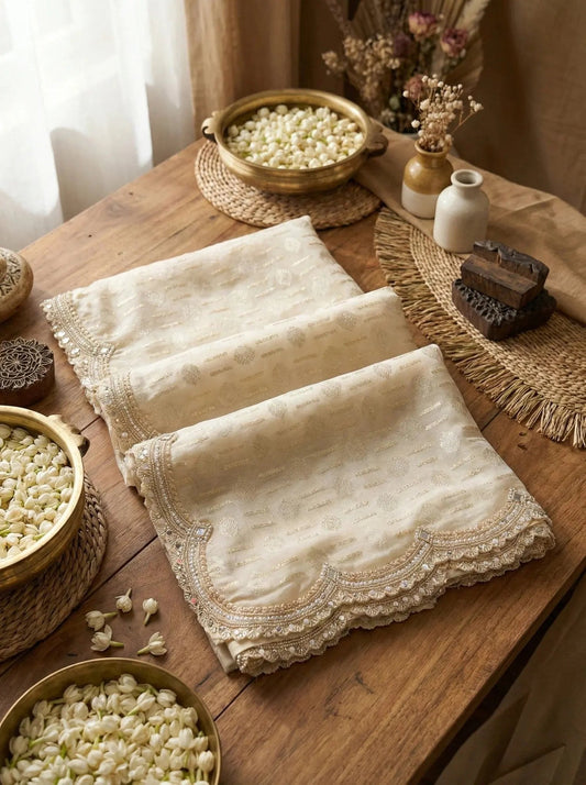 Tissue silk with scallope border saree - SOL BY SMITHA