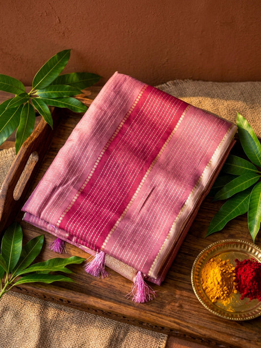 Two Tone Silk Saree for Women | Contrast Color Saree with Zari Work - SOL BY SMITHA