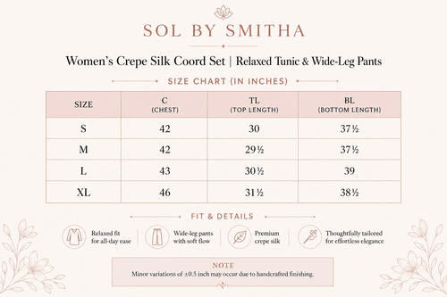 Women’s Crepe Silk Coord Set | Relaxed Tunic & Wide - Leg Pants - SOL BY SMITHA